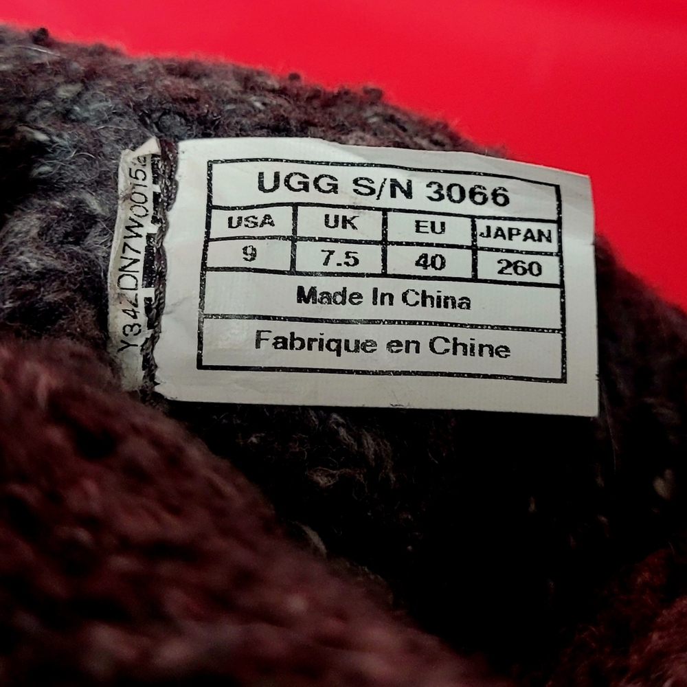 UGG Classic Lattice Cardy Knit Wool Blend Womens Charcoal Sweater Boots size 9 - Picture 12 of 12